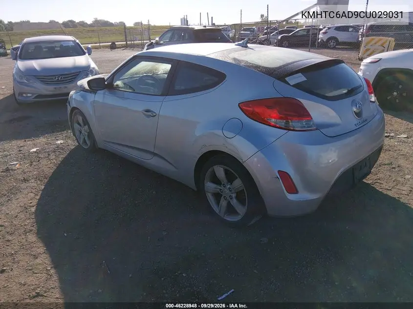 2012 HYUNDAI VELOSTER VIN KMHTC6AD9CU029031 — фото 3