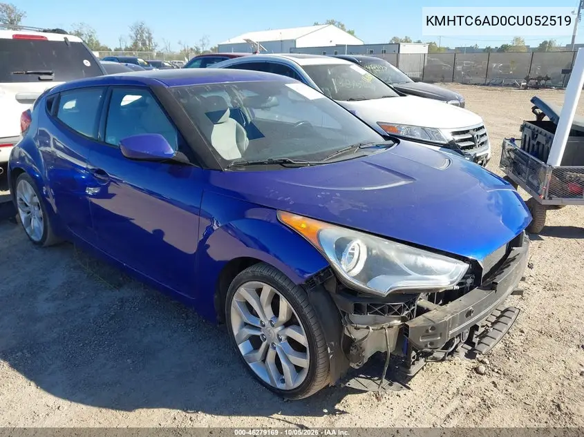 HYUNDAI VELOSTER 2012, VIN KMHTC6AD0CU052519