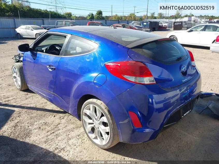 2012 HYUNDAI VELOSTER VIN KMHTC6AD0CU052519 — фото 3