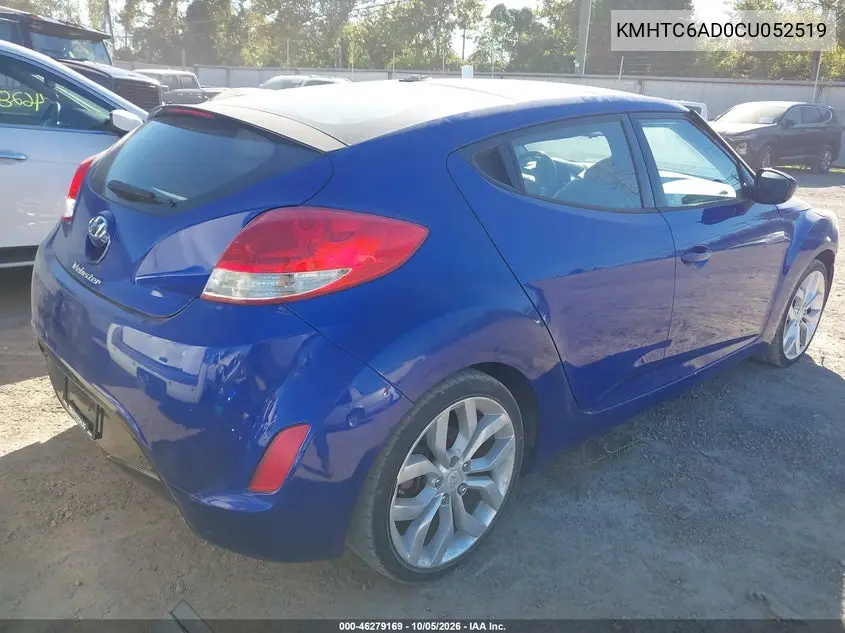 2012 HYUNDAI VELOSTER VIN KMHTC6AD0CU052519 — фото 4