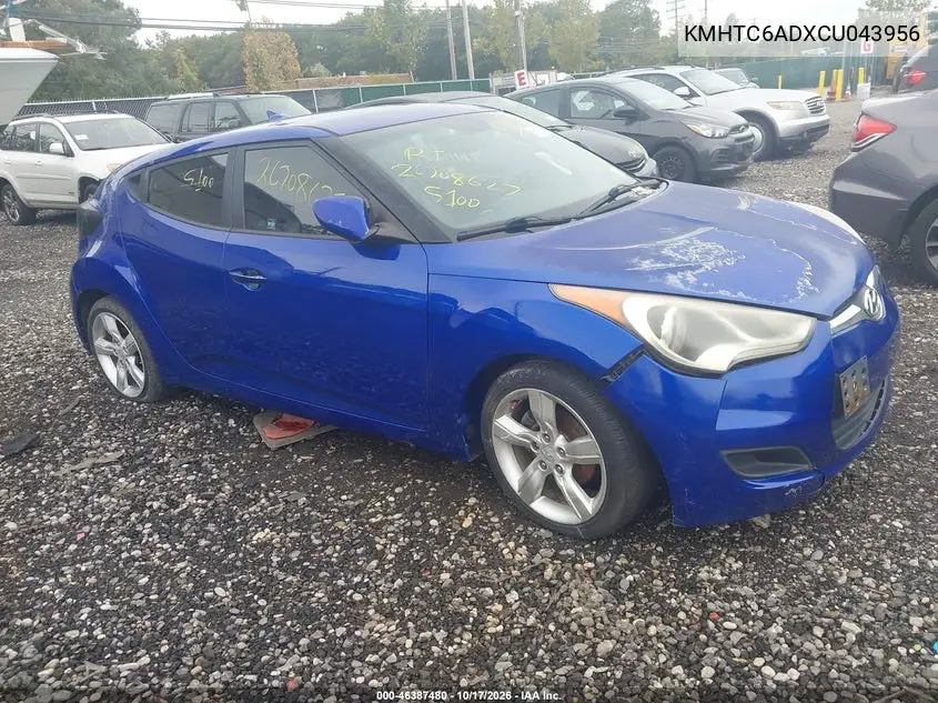 HYUNDAI VELOSTER 2012, VIN KMHTC6ADXCU043956