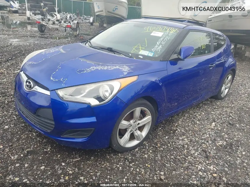 2012 HYUNDAI VELOSTER VIN KMHTC6ADXCU043956 — фото 2