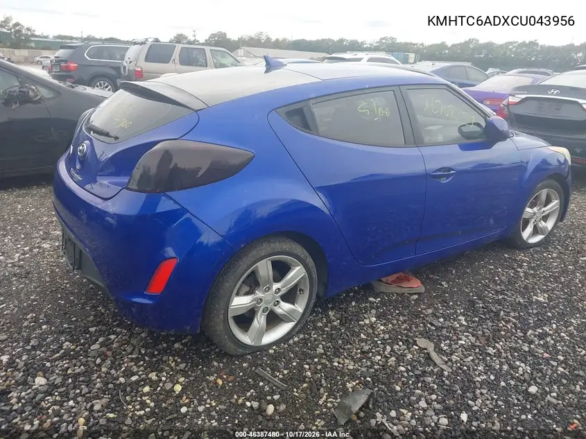2012 HYUNDAI VELOSTER VIN KMHTC6ADXCU043956 — фото 4