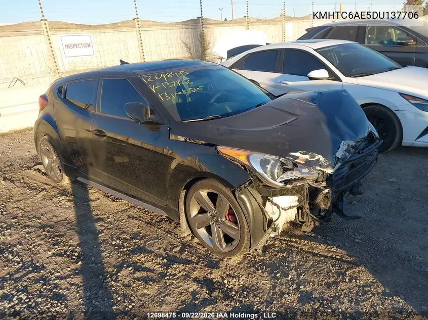 HYUNDAI VELOSTER 2013, VIN KMHTC6AE5DU137706