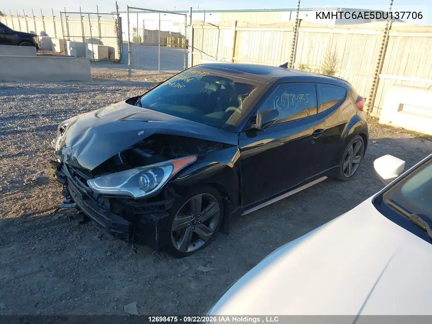 2013 HYUNDAI VELOSTER VIN KMHTC6AE5DU137706 — фото 2