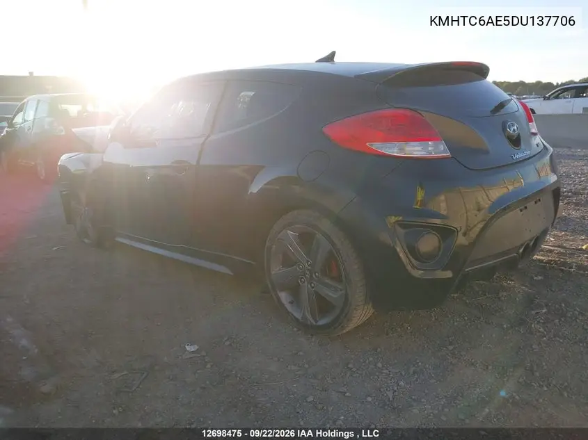 2013 HYUNDAI VELOSTER VIN KMHTC6AE5DU137706 — фото 3