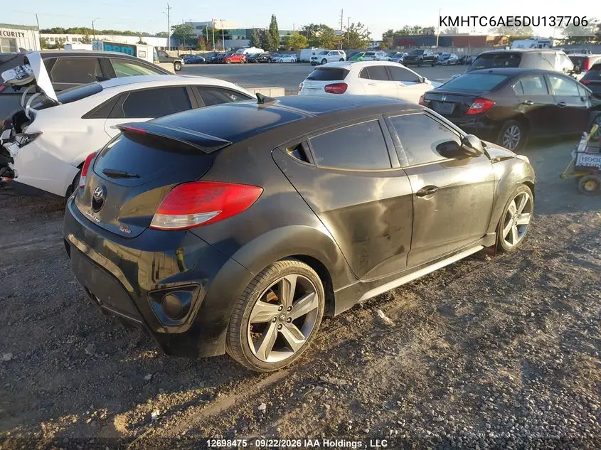 2013 HYUNDAI VELOSTER VIN KMHTC6AE5DU137706 — фото 4