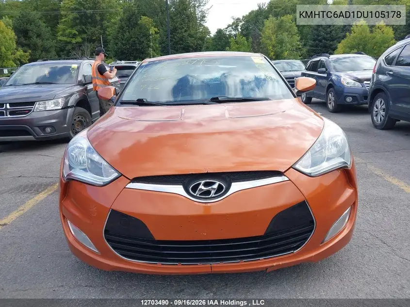 2013 HYUNDAI VELOSTER VIN KMHTC6AD1DU105178 — фото 13