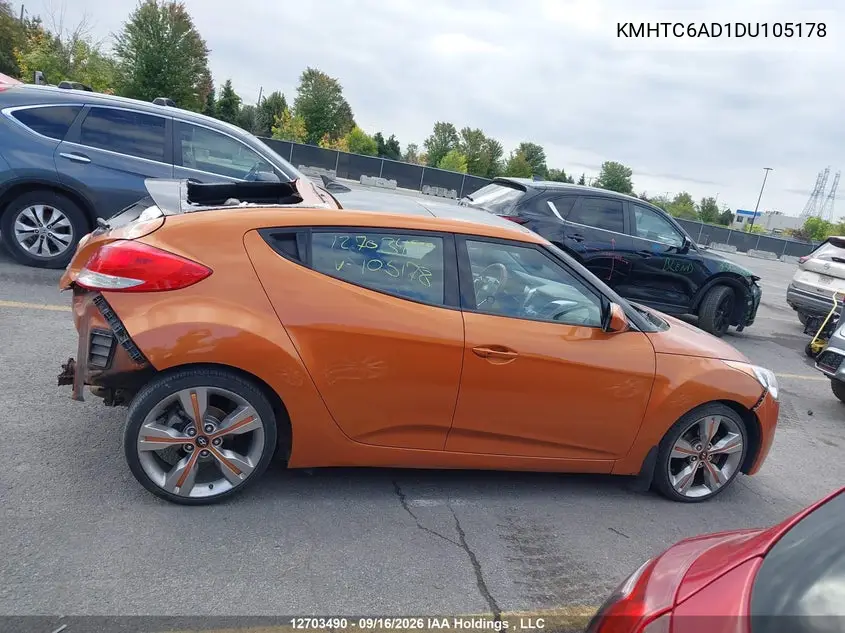2013 HYUNDAI VELOSTER VIN KMHTC6AD1DU105178 — фото 14
