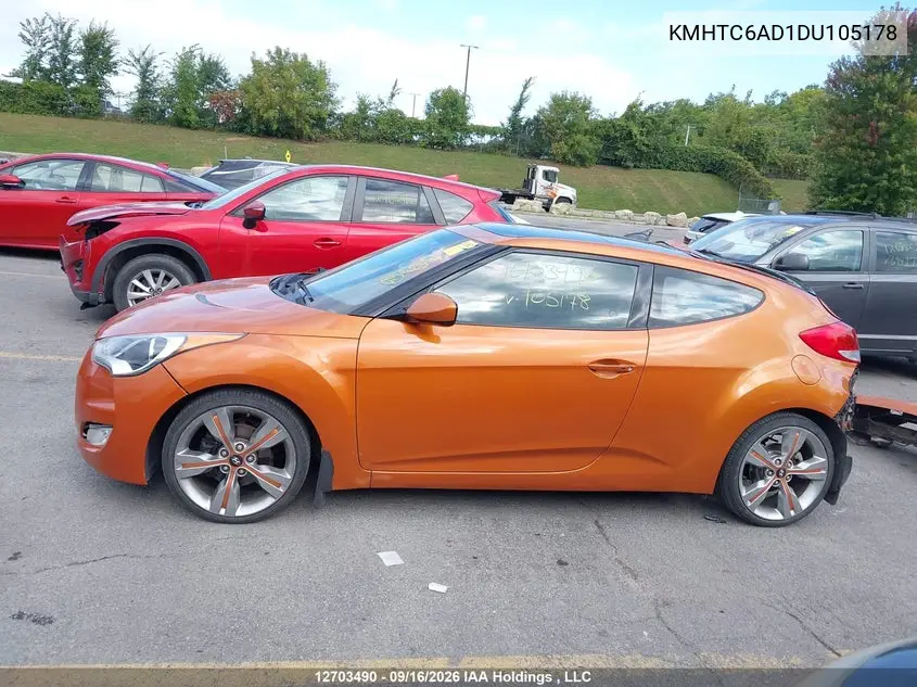 2013 HYUNDAI VELOSTER VIN KMHTC6AD1DU105178 — фото 15