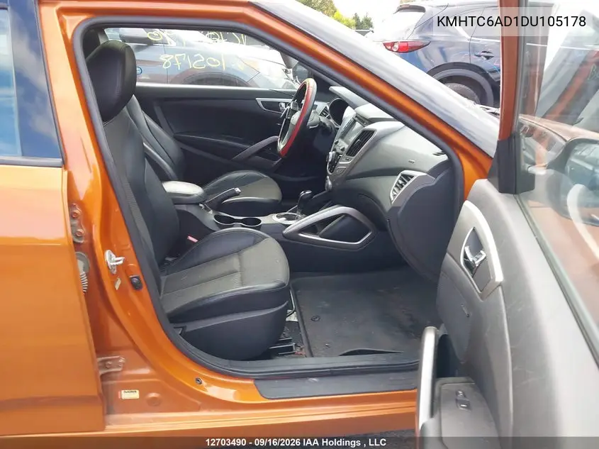 2013 HYUNDAI VELOSTER VIN KMHTC6AD1DU105178 — фото 5
