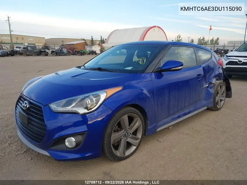 2013 HYUNDAI VELOSTER VIN KMHTC6AE3DU115090 — фото 2