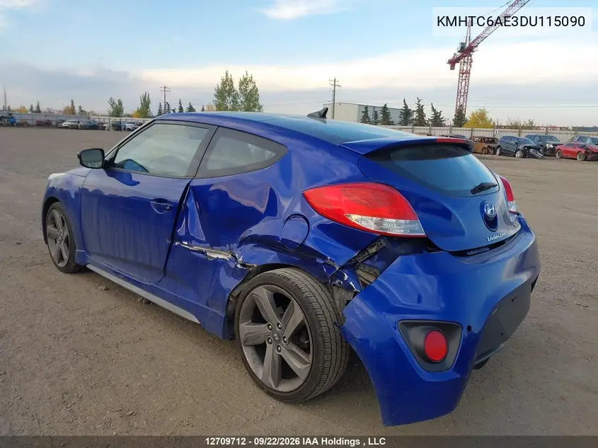 2013 HYUNDAI VELOSTER VIN KMHTC6AE3DU115090 — фото 3