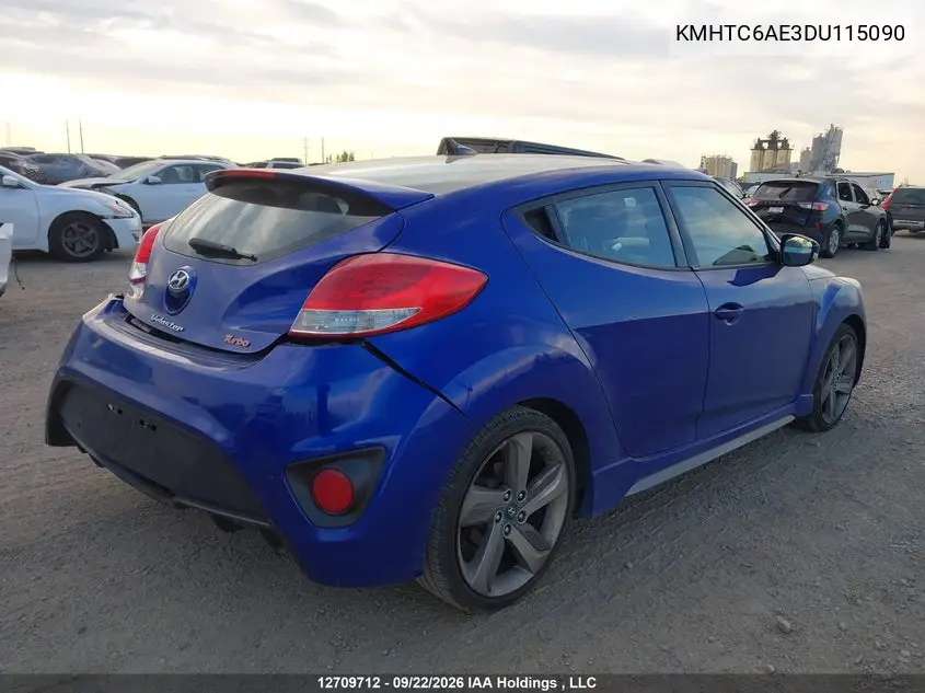 2013 HYUNDAI VELOSTER VIN KMHTC6AE3DU115090 — фото 4