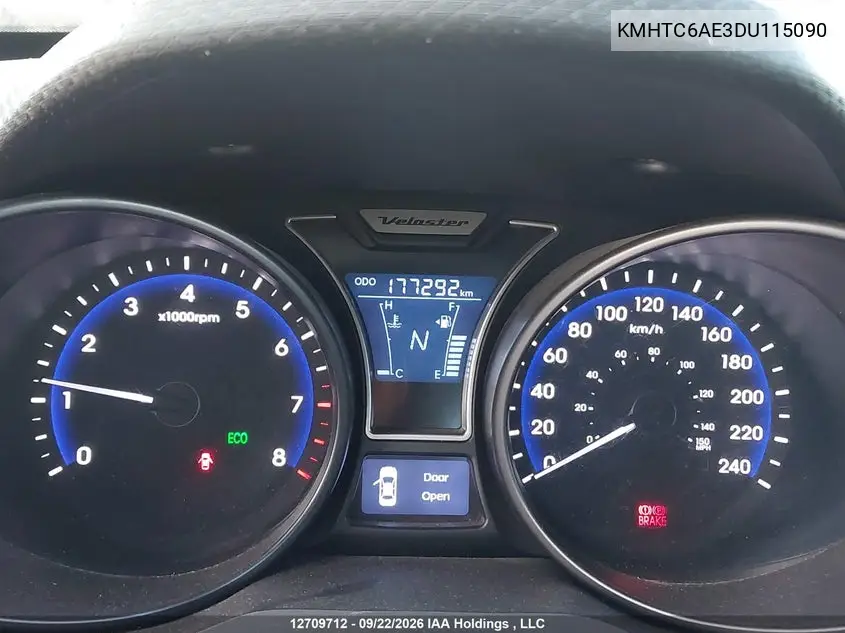 2013 HYUNDAI VELOSTER VIN KMHTC6AE3DU115090 — фото 7