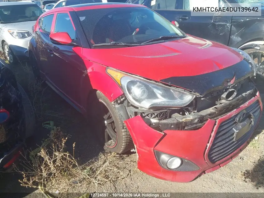 HYUNDAI VELOSTER 2013, VIN KMHTC6AE4DU139642