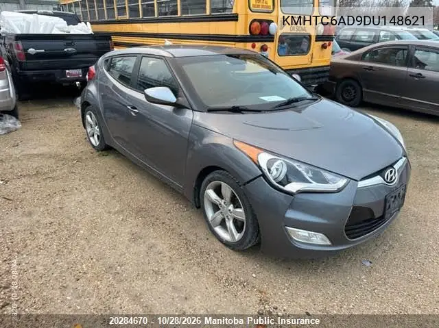 HYUNDAI VELOSTER 2013, VIN KMHTC6AD9DU148621