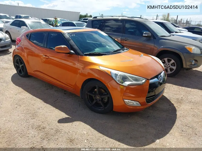 HYUNDAI VELOSTER 2013, VIN KMHTC6AD5DU102414