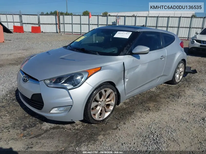 2013 HYUNDAI VELOSTER VIN KMHTC6AD0DU136535 — фото 2