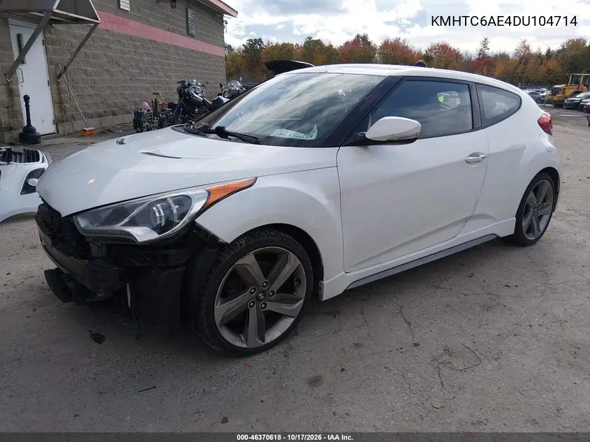 2013 HYUNDAI VELOSTER VIN KMHTC6AE4DU104714 — фото 2
