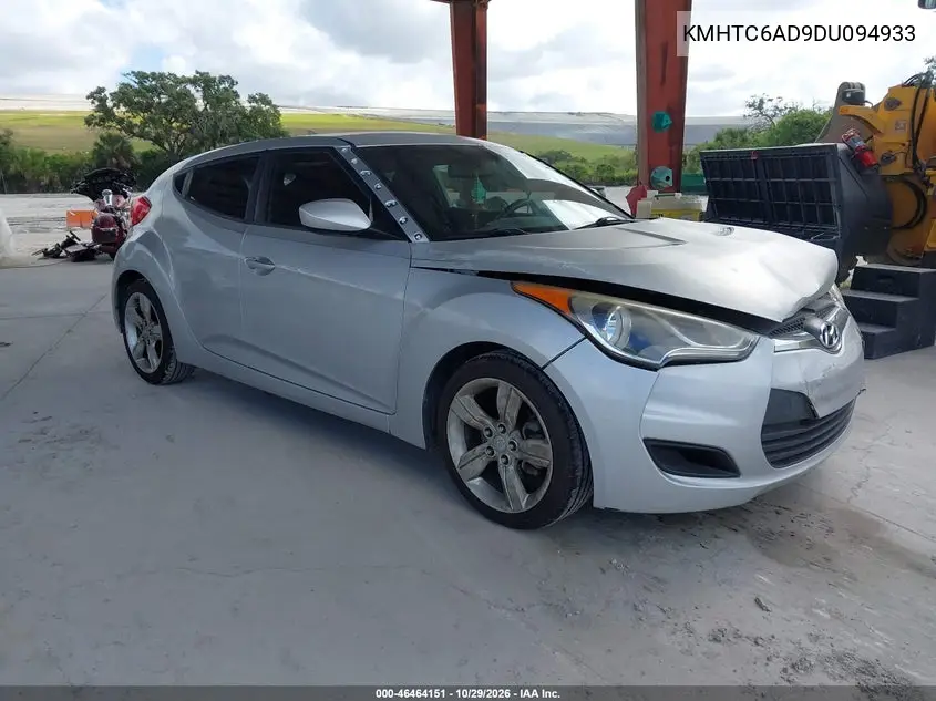 HYUNDAI VELOSTER 2013, VIN KMHTC6AD9DU094933
