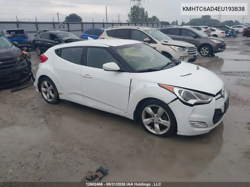 HYUNDAI VELOSTER 2014, VIN KMHTC6AD4EU193838