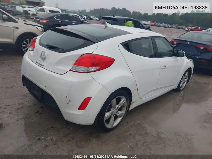 2014 HYUNDAI VELOSTER VIN KMHTC6AD4EU193838 — фото 4