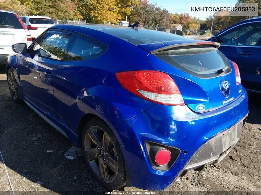 2014 HYUNDAI VELOSTER VIN KMHTC6AE0EU205833 — фото 3