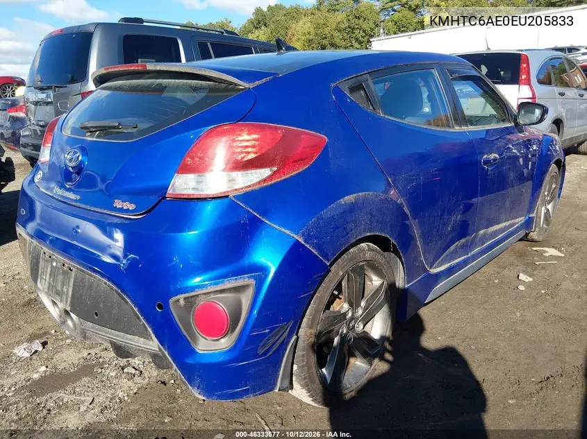 2014 HYUNDAI VELOSTER VIN KMHTC6AE0EU205833 — фото 4