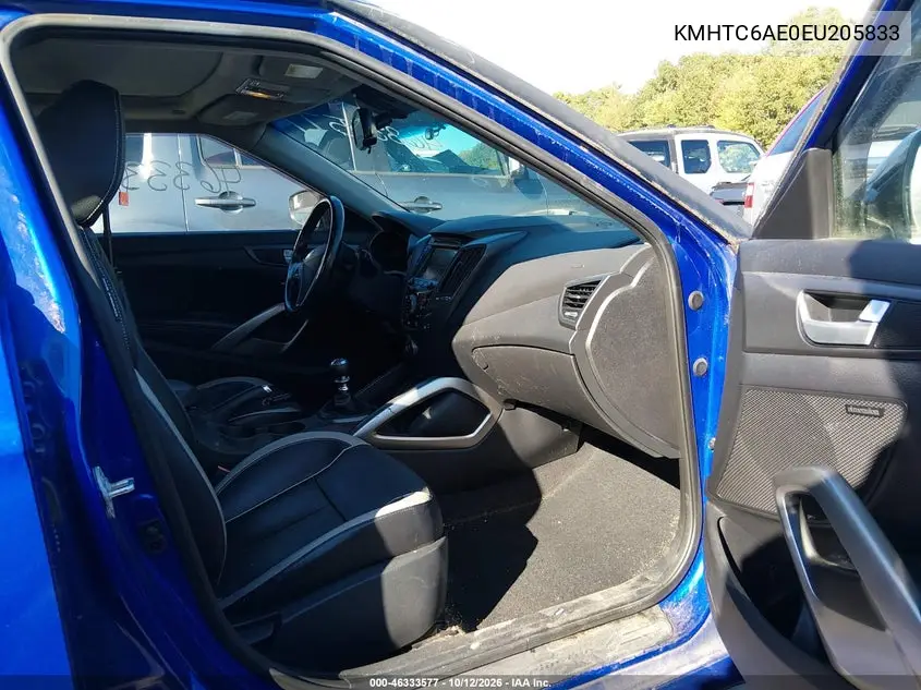 2014 HYUNDAI VELOSTER VIN KMHTC6AE0EU205833 — фото 5
