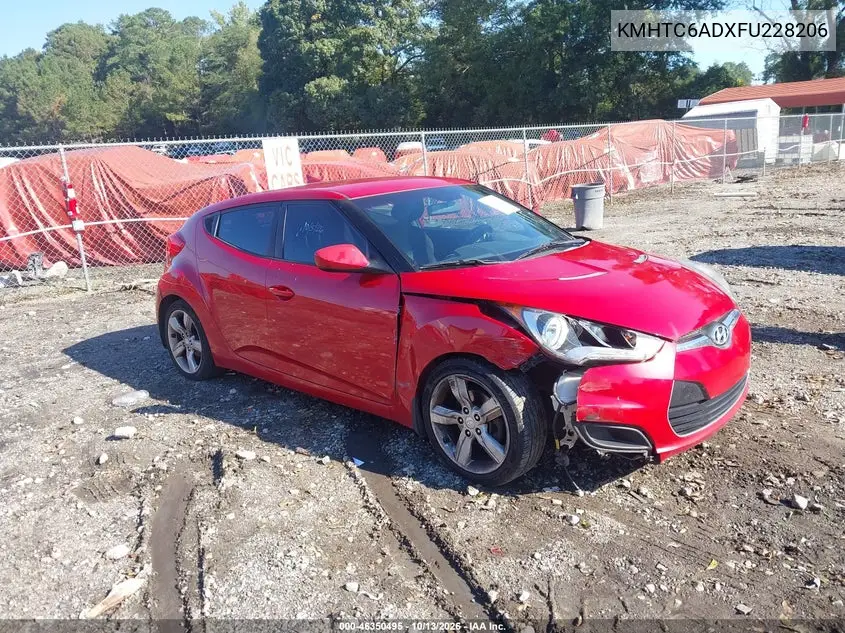 HYUNDAI VELOSTER 2015, VIN KMHTC6ADXFU228206