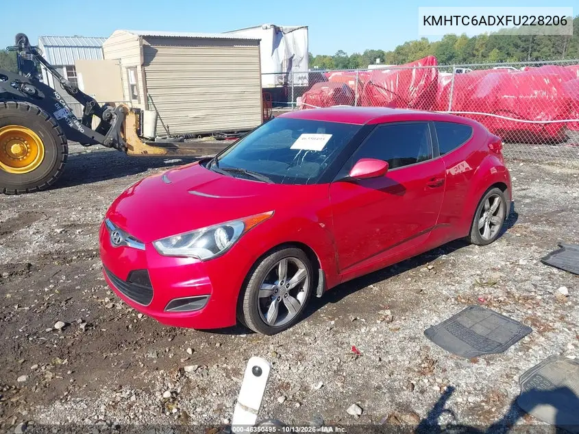 2015 HYUNDAI VELOSTER VIN KMHTC6ADXFU228206 — фото 2