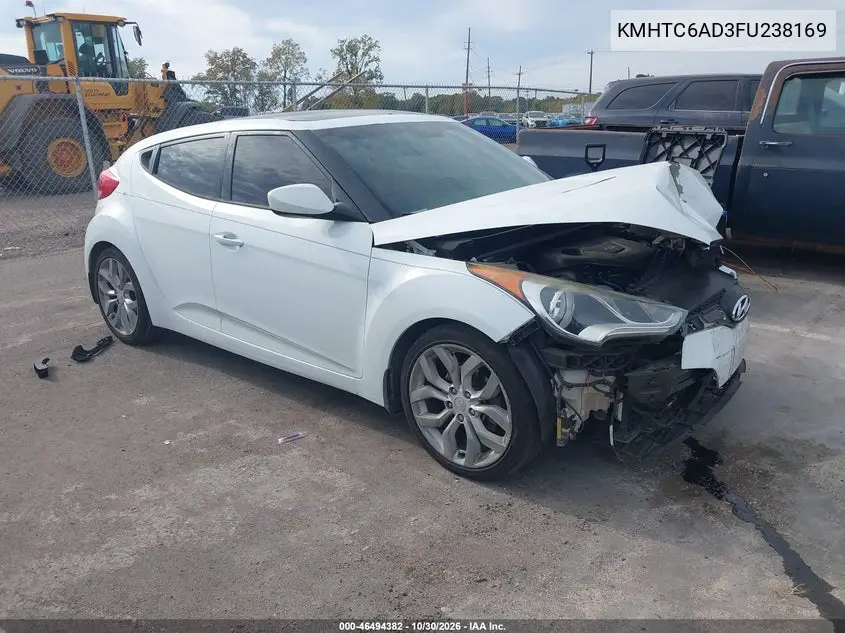 HYUNDAI VELOSTER 2015, VIN KMHTC6AD3FU238169
