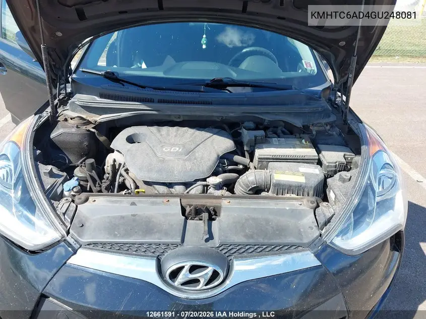 2016 HYUNDAI VELOSTER VIN KMHTC6AD4GU248081 — фото 10
