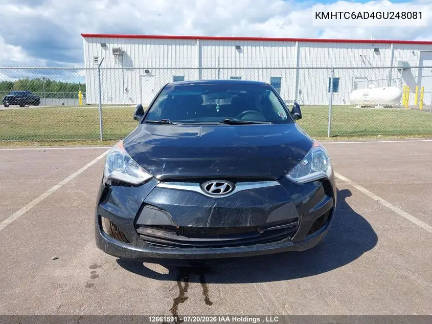 2016 HYUNDAI VELOSTER VIN KMHTC6AD4GU248081 — фото 12