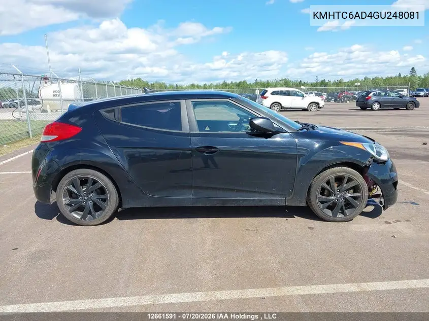 2016 HYUNDAI VELOSTER VIN KMHTC6AD4GU248081 — фото 13