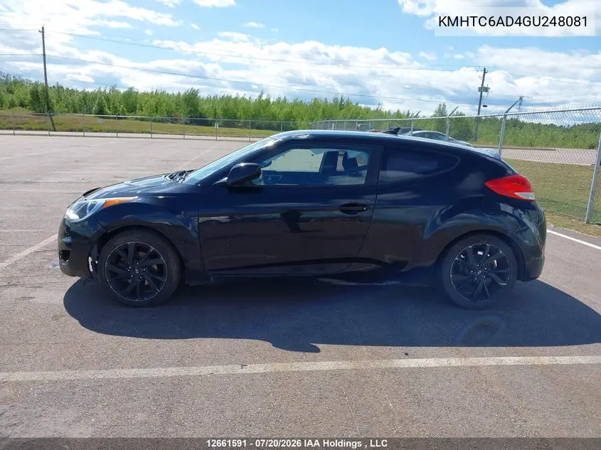 2016 HYUNDAI VELOSTER VIN KMHTC6AD4GU248081 — фото 14