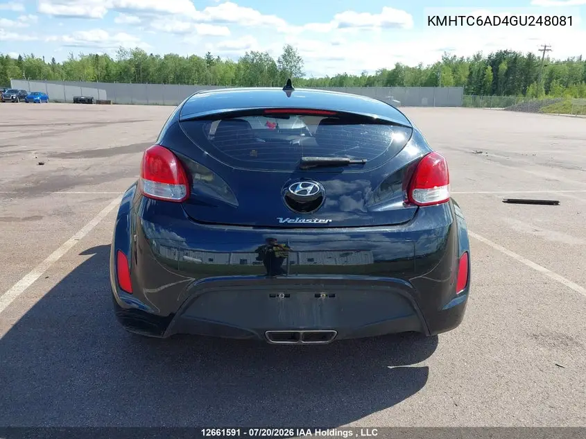 2016 HYUNDAI VELOSTER VIN KMHTC6AD4GU248081 — фото 16