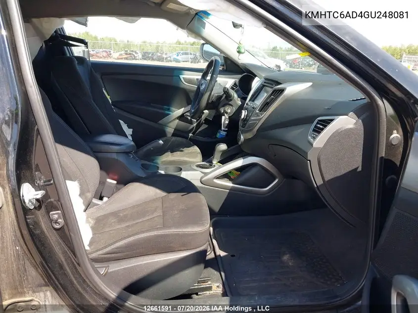 2016 HYUNDAI VELOSTER VIN KMHTC6AD4GU248081 — фото 5