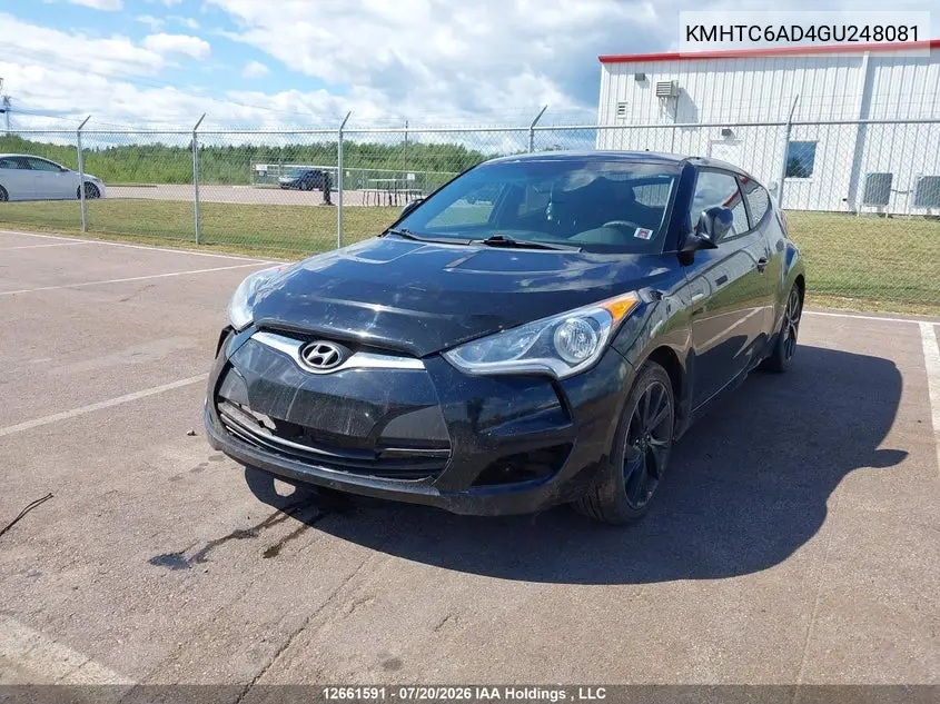 2016 HYUNDAI VELOSTER VIN KMHTC6AD4GU248081 — фото 6
