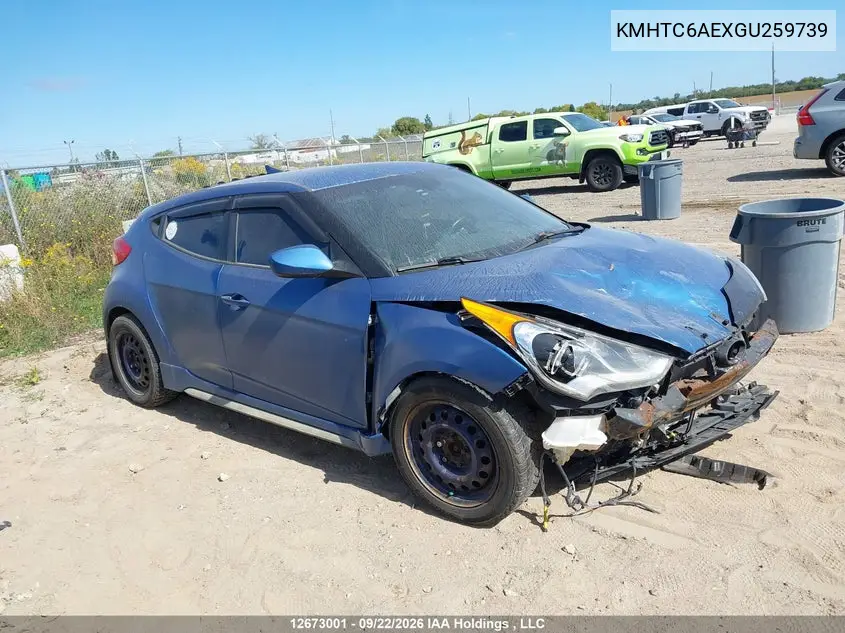 HYUNDAI VELOSTER 2016, VIN KMHTC6AEXGU259739