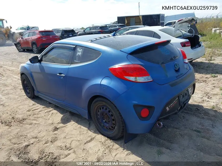 2016 HYUNDAI VELOSTER VIN KMHTC6AEXGU259739 — фото 3