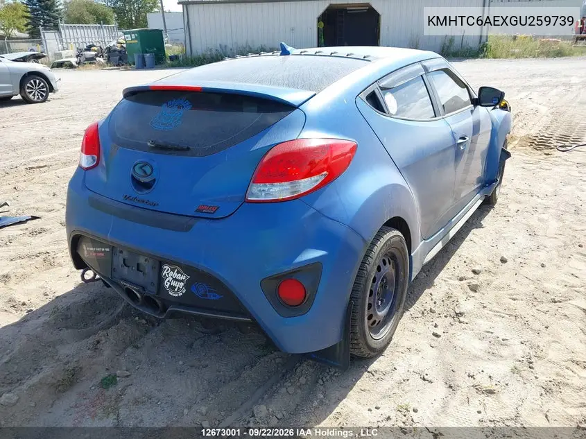 2016 HYUNDAI VELOSTER VIN KMHTC6AEXGU259739 — фото 4