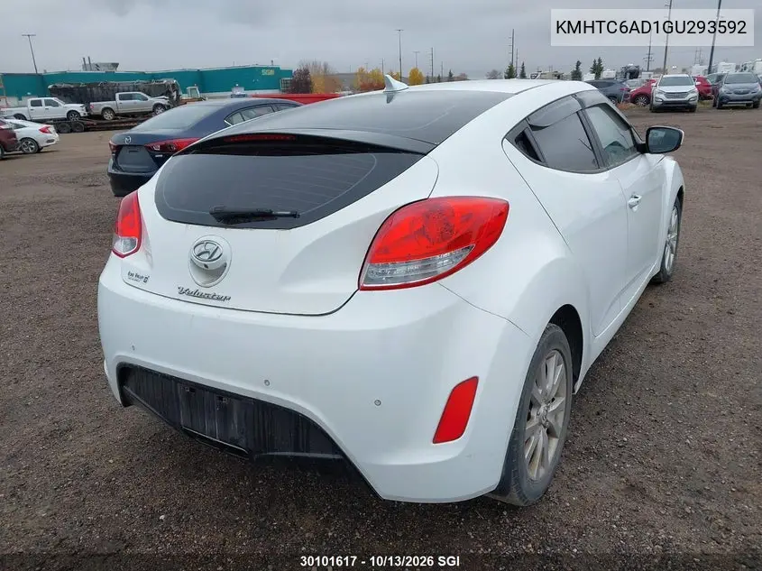 2016 HYUNDAI VELOSTER VIN KMHTC6AD1GU293592 — фото 4