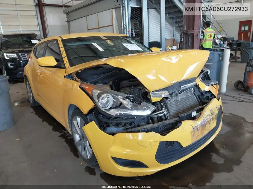 HYUNDAI VELOSTER 2016, VIN KMHTC6AD6GU272933