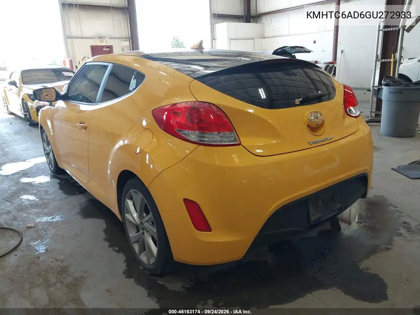 2016 HYUNDAI VELOSTER VIN KMHTC6AD6GU272933 — фото 3