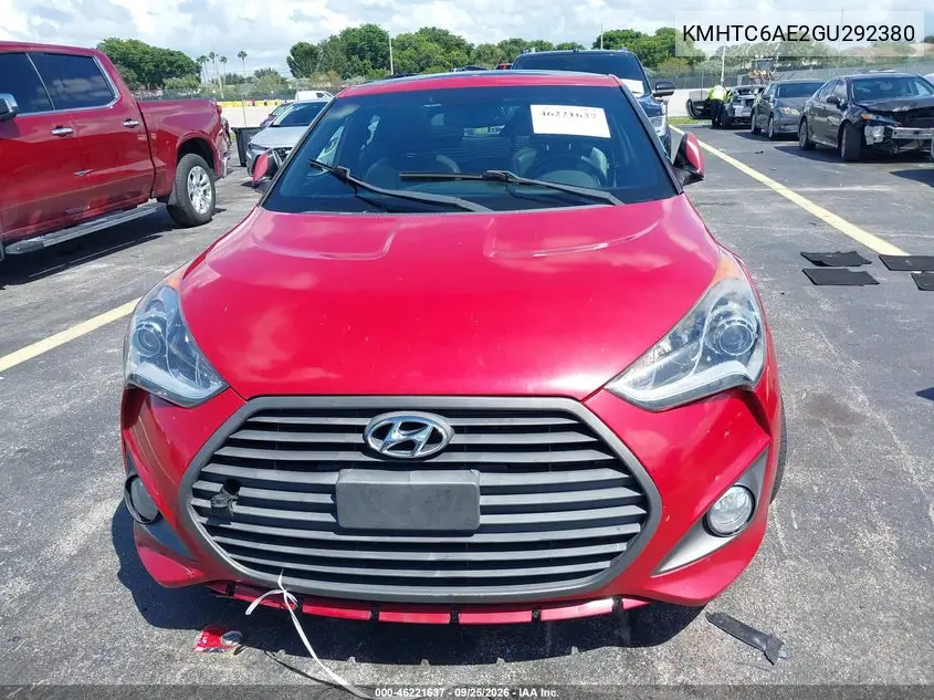 2016 HYUNDAI VELOSTER VIN KMHTC6AE2GU292380 — фото 12
