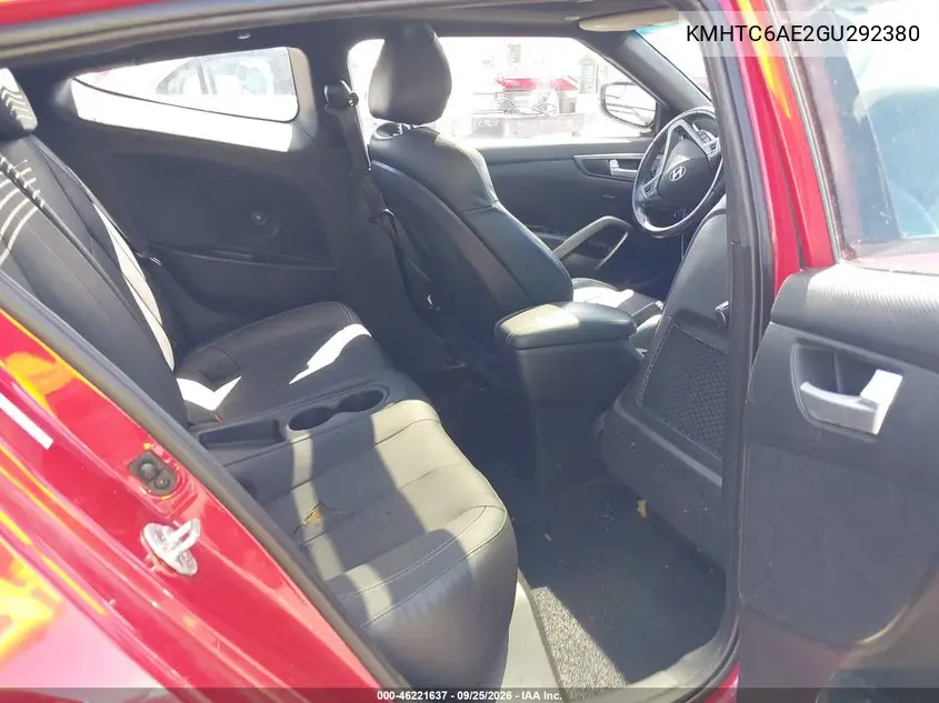 2016 HYUNDAI VELOSTER VIN KMHTC6AE2GU292380 — фото 8