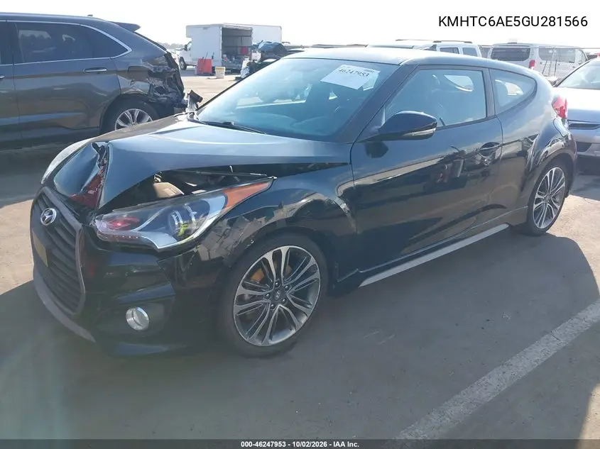 2016 HYUNDAI VELOSTER VIN KMHTC6AE5GU281566 — фото 2