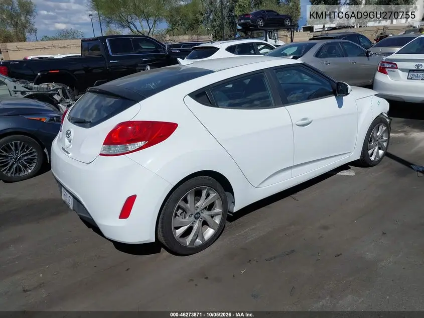 2016 HYUNDAI VELOSTER VIN KMHTC6AD9GU270755 — фото 4